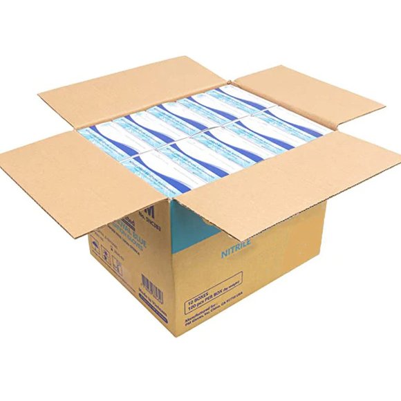 SMALL 1000 Nitrile Gloves - Medical Grade - 10 boxes of 100 Blue Exam hand New - Picture 3 of 8